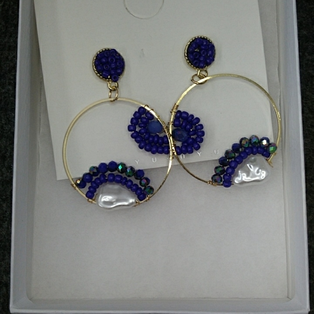 Boho Royal Blue Hoops